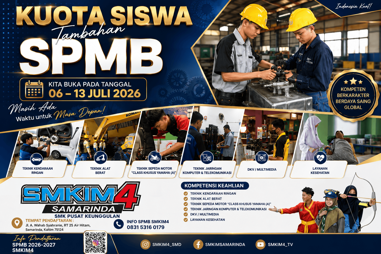Kuota Tambahan SPMB SMK Istiqomah Muhammadiyah 4 Samarinda Tahun Ajaran 2026/2027 Resmi Dibuka