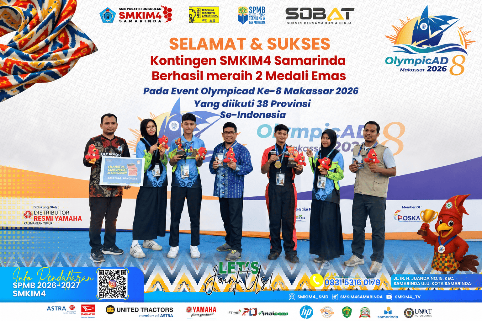 Kontingen SMK Istiqomah Muhammadiyah 4 Samarinda Raih 2 Medali Emas di OlympicAD VIII Makassar 2026